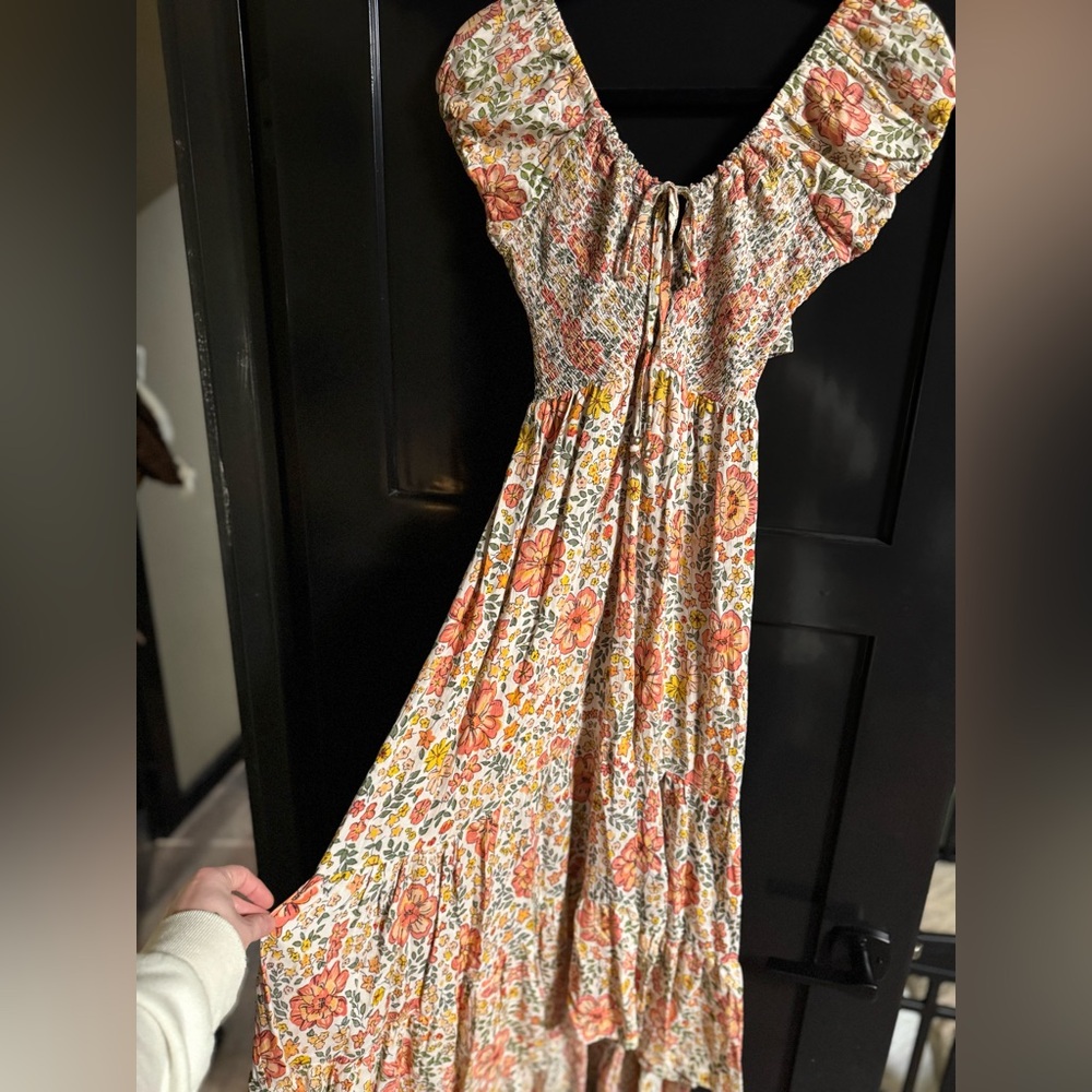 Floral Puff Sleeve Midi Dress - Picture 6 of 13